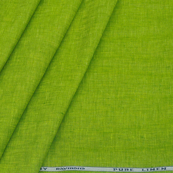Shirt & Kurta Fabric Raymond Pure Linen Plain Colour Chilli Green