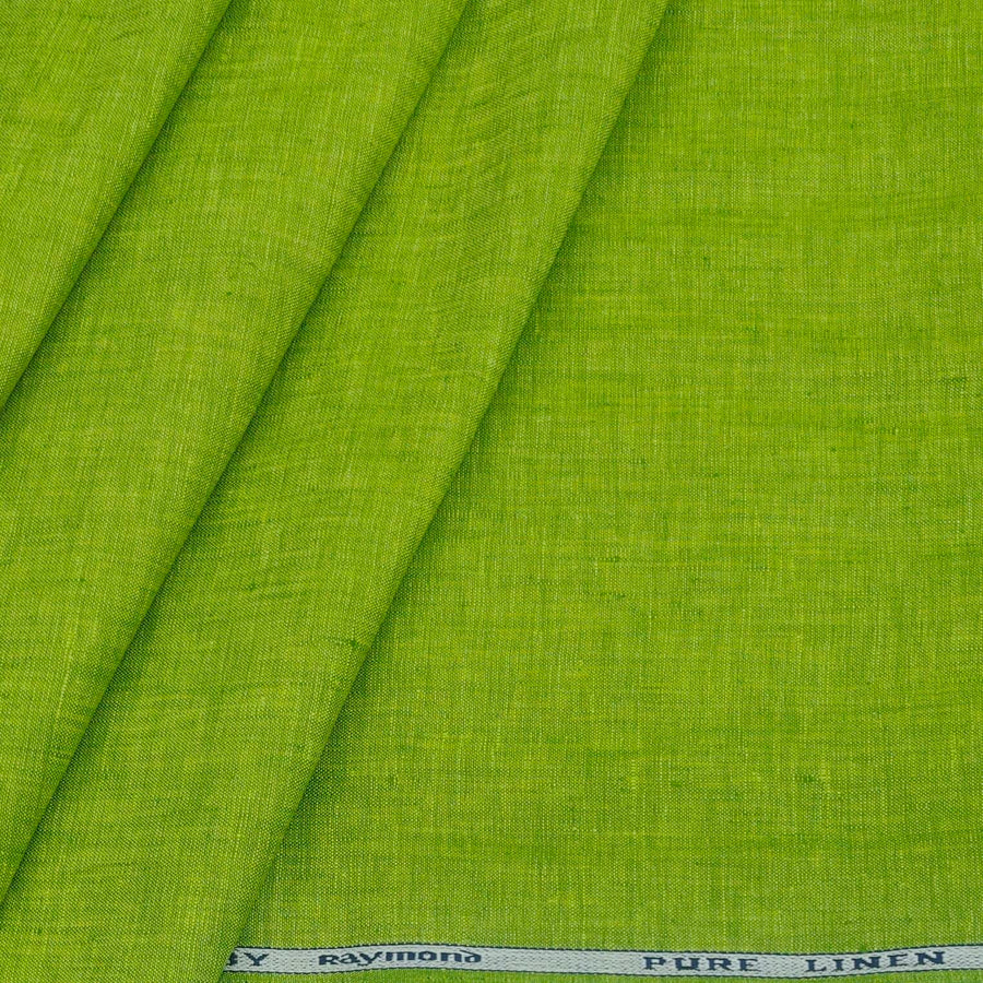 Shirt Fabric Raymond Pure Linen Plain Colour Chilli Green