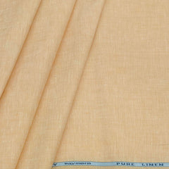 Shirt & Kurta Fabric Raymond Pure Linen Plain Colour Light Orange