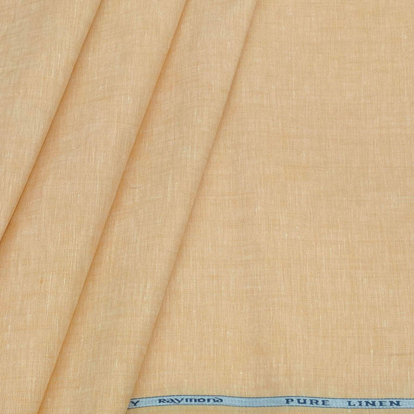 Shirt & Kurta Fabric Raymond Pure Linen Plain Colour Light Orange