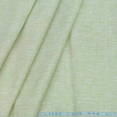 Shirt & Kurta Fabric Linen Club Pure Linen Plain Colour Pista Green