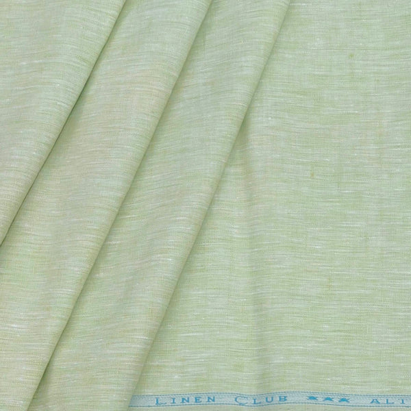 Shirt & Kurta Fabric Linen Club Pure Linen Plain Colour Pista Green