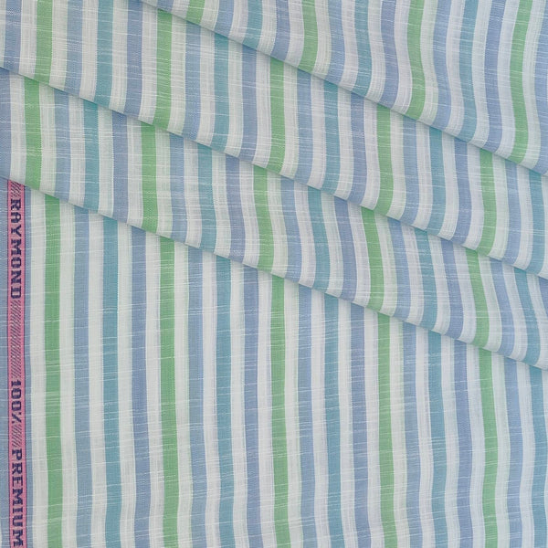 Shirt & Kurta Fabric Raymond 100% Cotton Lining Colour Sky Blue N Off White