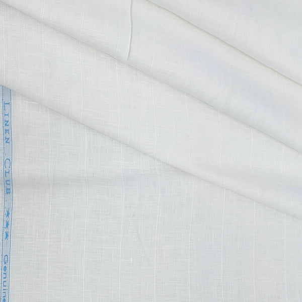 Shirt & Kurta Fabric Linen Club Pure Linen Broad Lining Colour White