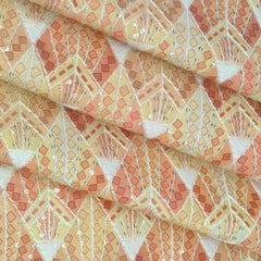 Kurta Fabric ManTire Designer Silk Embroidery Colour Light Yellow