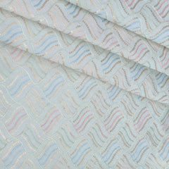 Kurta Fabric ManTire Designer Silk Embroidery Colour White