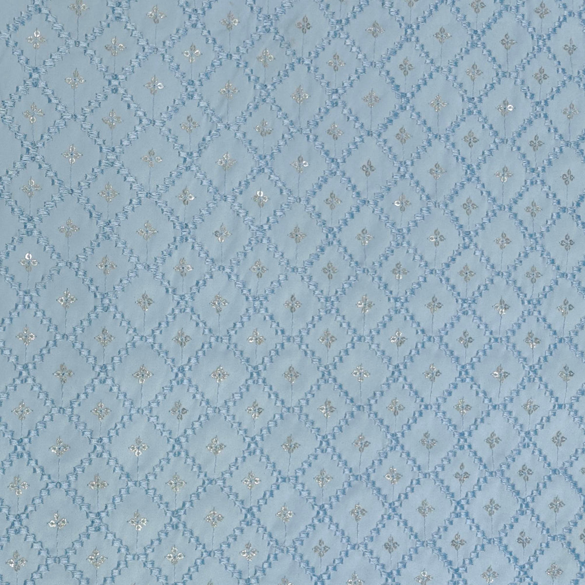 Kurta Fabric ManTire Designer Silk Embroidery Colour Baby Blue