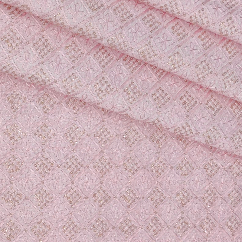 Kurta Fabric ManTire Designer Silk Embroidery Colour Blush Pink