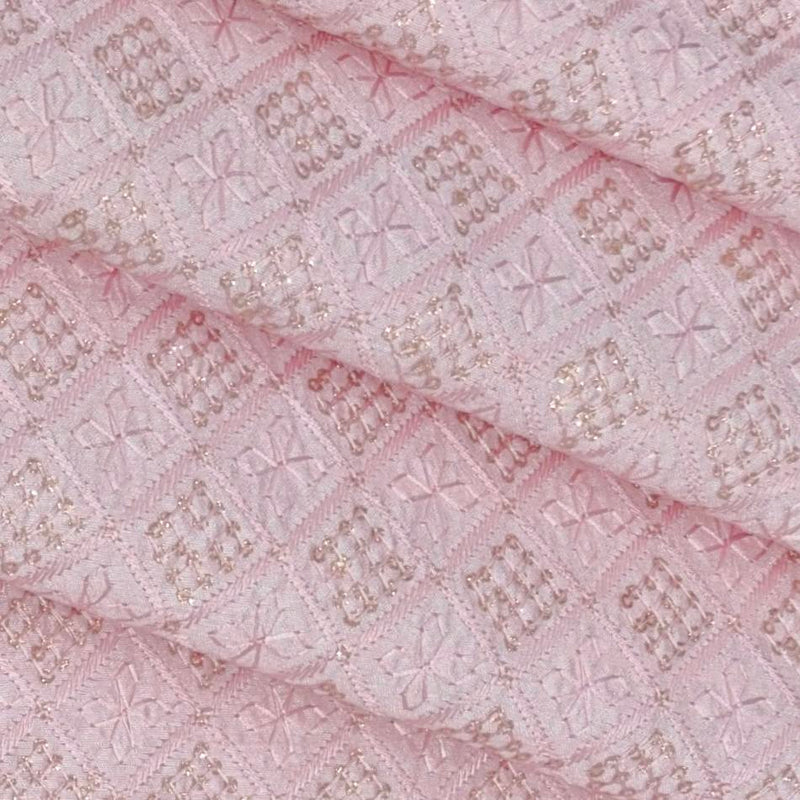 Kurta Fabric ManTire Designer Silk Embroidery Colour Blush Pink