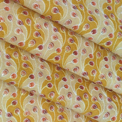 Kurta Fabric ManTire Designer Silk Embroidery Colour Golden N Peach