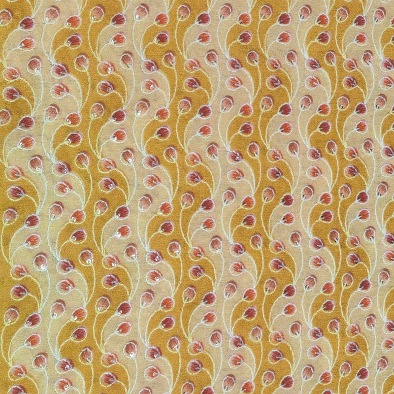 Kurta Fabric ManTire Designer Silk Embroidery Colour Golden N Peach
