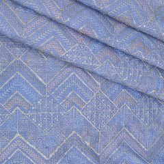Kurta Fabric anTire Designer Silk Embroidery Colour Blue