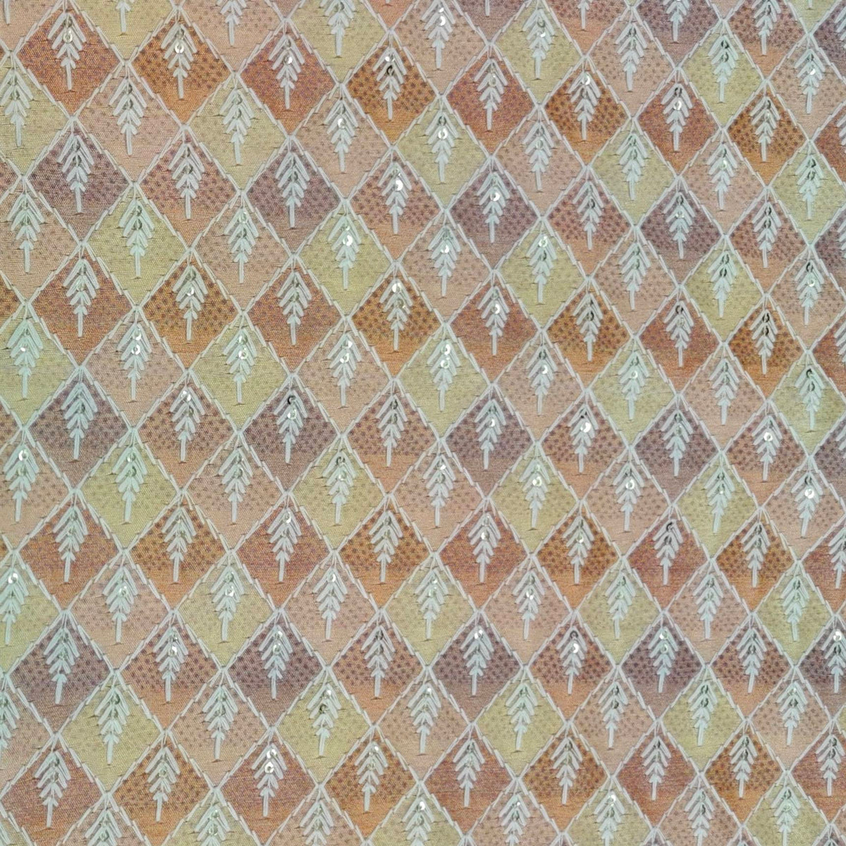 Kurta Fabric ManTire Designer Silk Embroidery Colour Peach