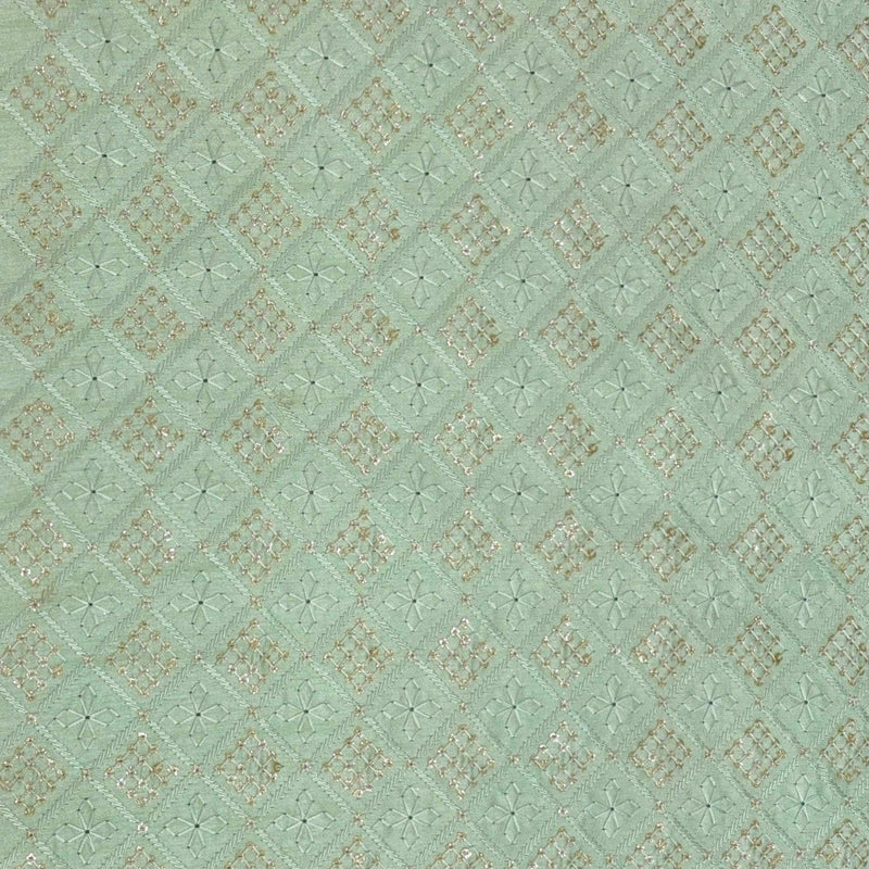 Kurta Fabric ManTire Designer Silk Embroidery Colour Light Green