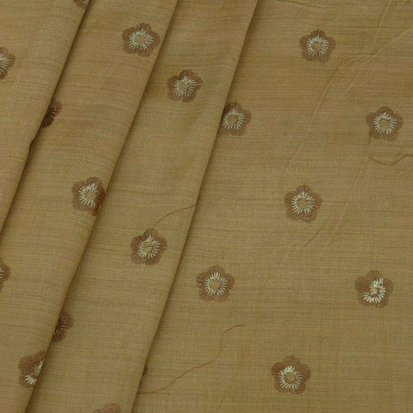 Kurta Fabric ManTire Designer Silk Embroidery Colour Tan Brown