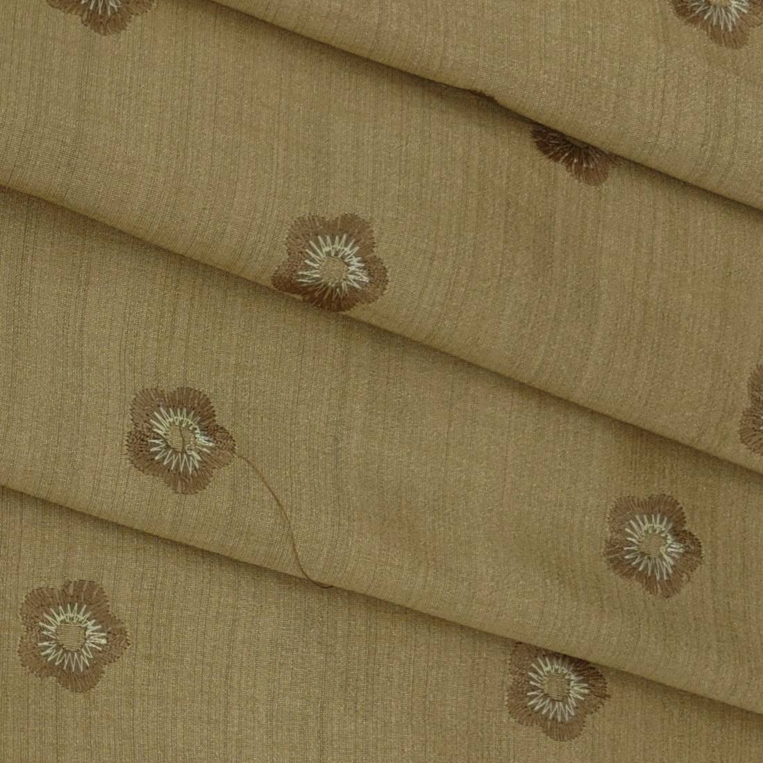 Kurta Fabric ManTire Designer Silk Embroidery Colour Tan Brown