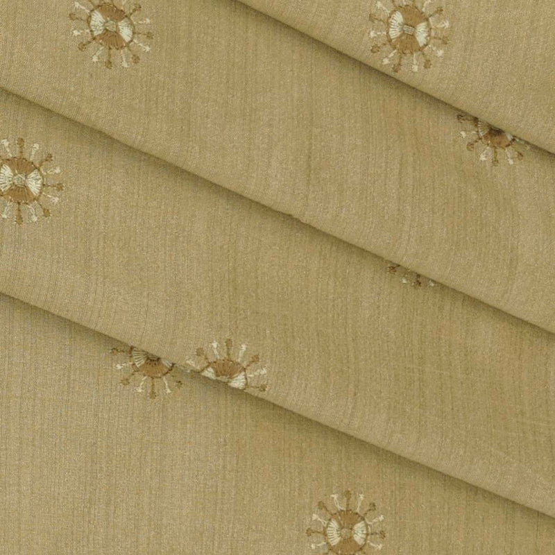 Kurta Fabric ManTire Designer Silk Embroidery Colour Light Brown