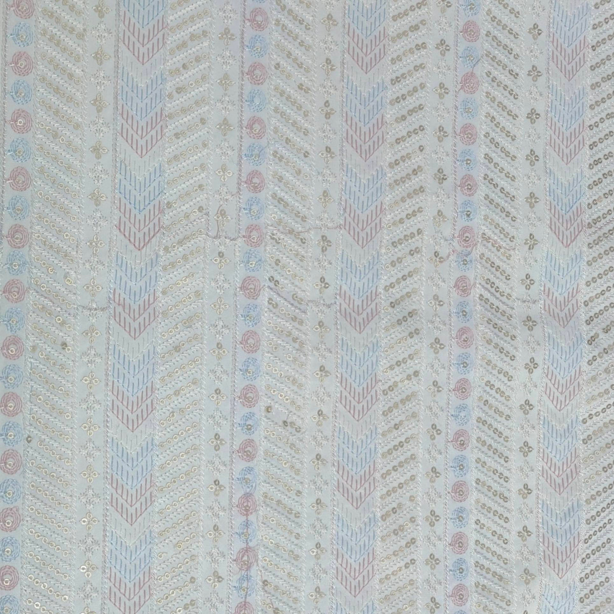 Kurta Fabric ManTire Designer Silk Embroidery Colour White
