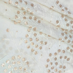 Kurta Fabric ManTire Designer Silk Embroidery Colour Off White