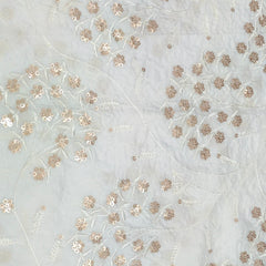 Kurta Fabric ManTire Designer Silk Embroidery Colour Off White