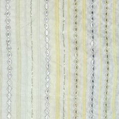 Kurta Fabric ManTire Designer Silk Embroidery Colour Off White