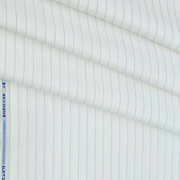 Shirt Fabric Raymond Cotton Blended Lining Colour Off White N Blue