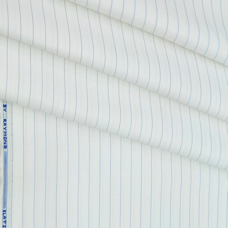 Shirt Fabric Raymond Cotton Blended Lining Colour Off White N Blue