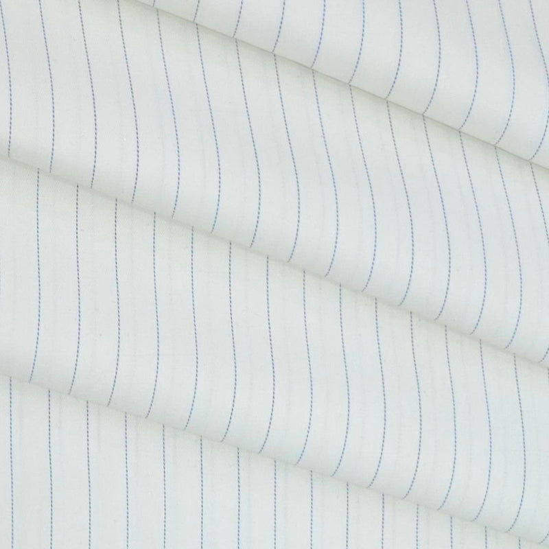 Shirt Fabric Raymond Cotton Blended Lining Colour Off White N Blue