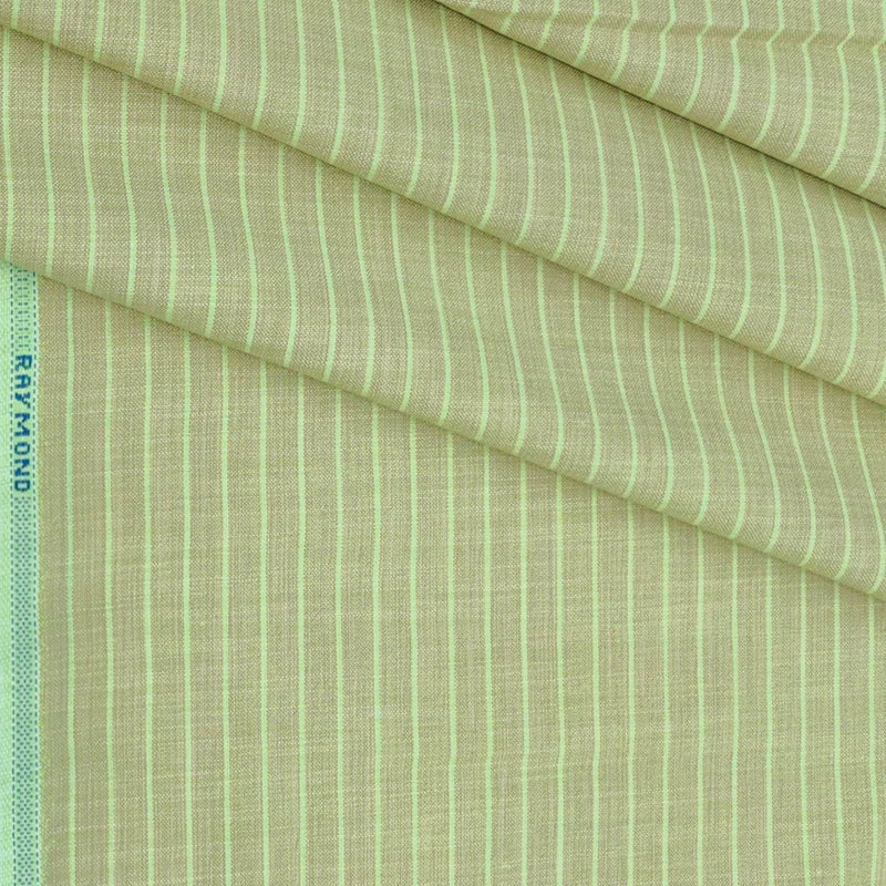 Shirt Fabric Raymond Cotton Blended Lining Colour Brownish Green
