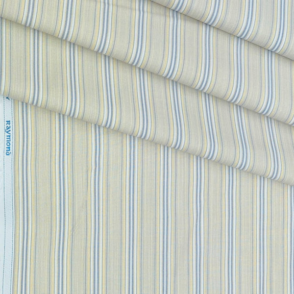 Shirt Fabric Raymond Cotton Blended Broad Lining Patta Colour Blue N Yellow
