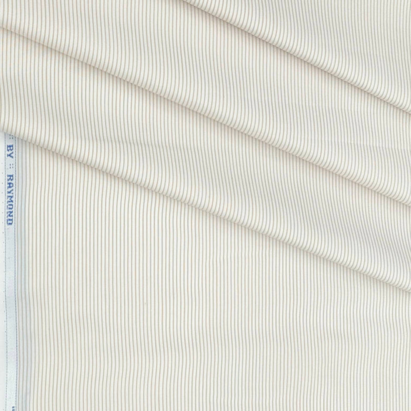 Shirt Fabric Raymond Cotton Blended Pin Lining Colour Beige