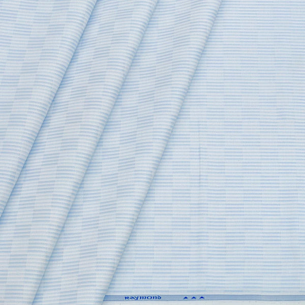 Shirt Fabric Raymond Cotton Blended Jacquard Colour Light Blue