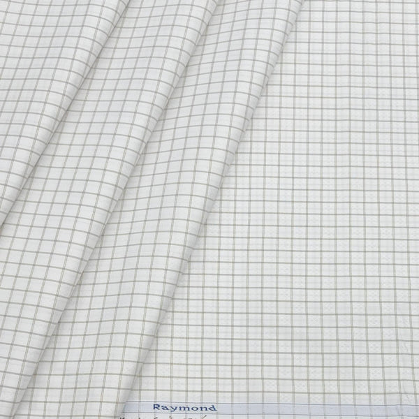 Shirt Fabric Raymond Cotton Blended Check Colour Light Brown