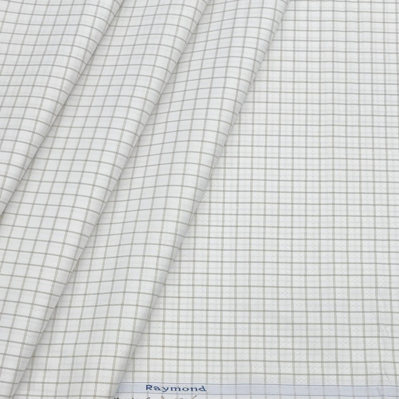 Shirt Fabric Raymond Cotton Blended Check Colour Light Brown
