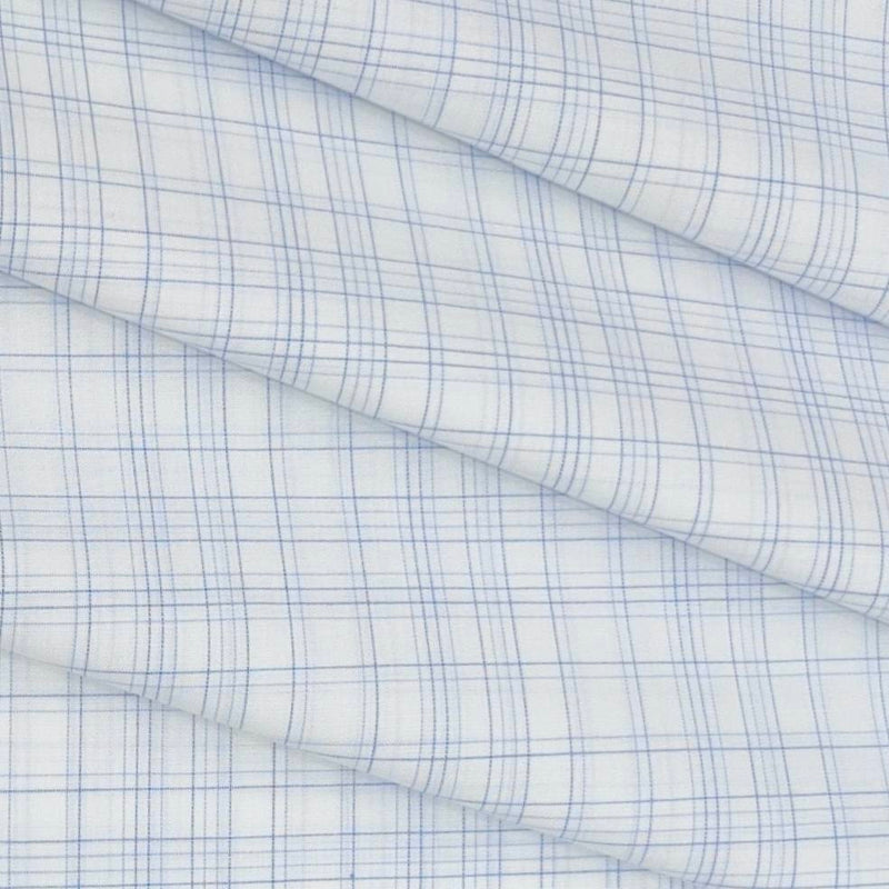 Shirt Fabric Raymond pure Cotton  Mix Check Colour  Blue N White