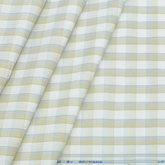 Shirt Fabric Raymond Cotton Blended Check Colour Off White N Light Brown