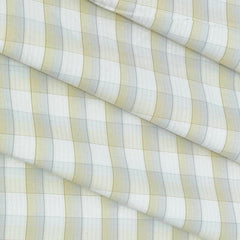 Shirt Fabric Raymond Cotton Blended Check Colour Off White N Light Brown