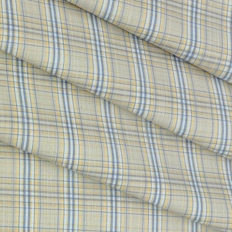 Shirt Fabric Raymond Cotton Blended Mix Check Colour Greige Beige N White