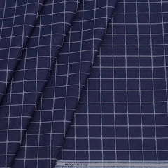 Shirt Fabric Raymond Cotton Blended Check Colour Berry Blue
