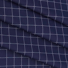 Shirt Fabric Raymond Cotton Blended Check Colour Berry Blue