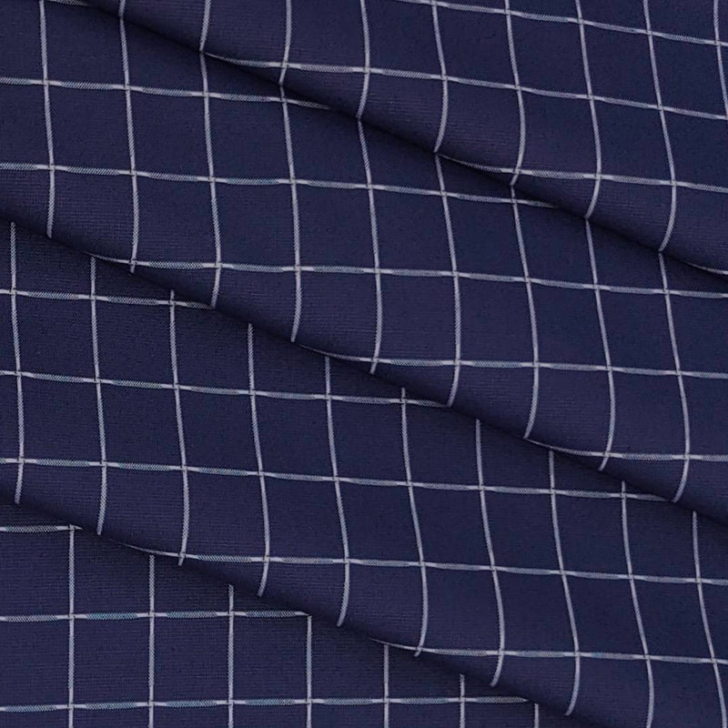 Shirt Fabric Raymond Cotton Blended Check Colour Berry Blue