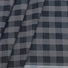 Shirt Fabric Raymond Cotton Blended Check Colour Black N White