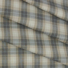 Shirt Fabric Raymond Cotton Blended Mix Check Colour Brown N Beige