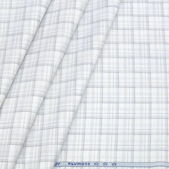 Shirt Fabric Raymond Cotton Blended Mix Check Colour Light Grey N White