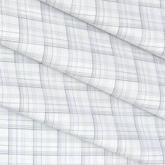 Shirt Fabric Raymond Cotton Blended Mix Check Colour Light Grey N White