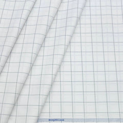 Shirt Fabric Raymond Cotton Blended Check Colour White