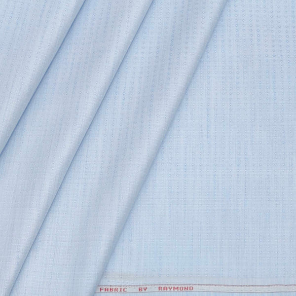 Shirt Fabric Raymond Cotton Blended Dotted Colour Powder Blue