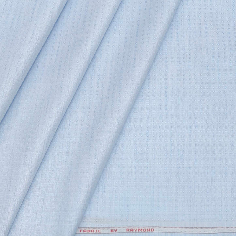 Shirt Fabric Raymond Cotton Blended Dotted Colour Powder Blue