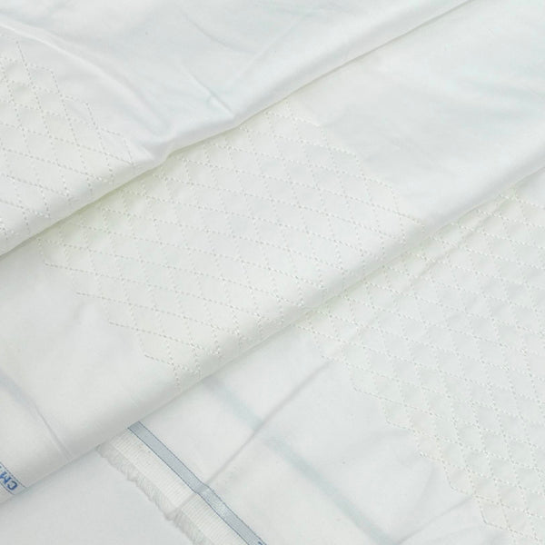 Tuxido Shirt Fabric ManTire  Giza Cotton satin Plain Colour White