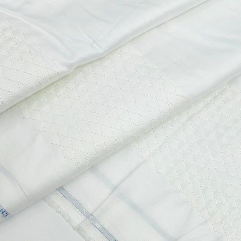Tuxido Shirt Fabric ManTire  Giza Cotton satin Plain Colour White